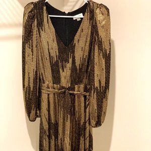 Gold Metallic & Black Dress Cocktail Dress